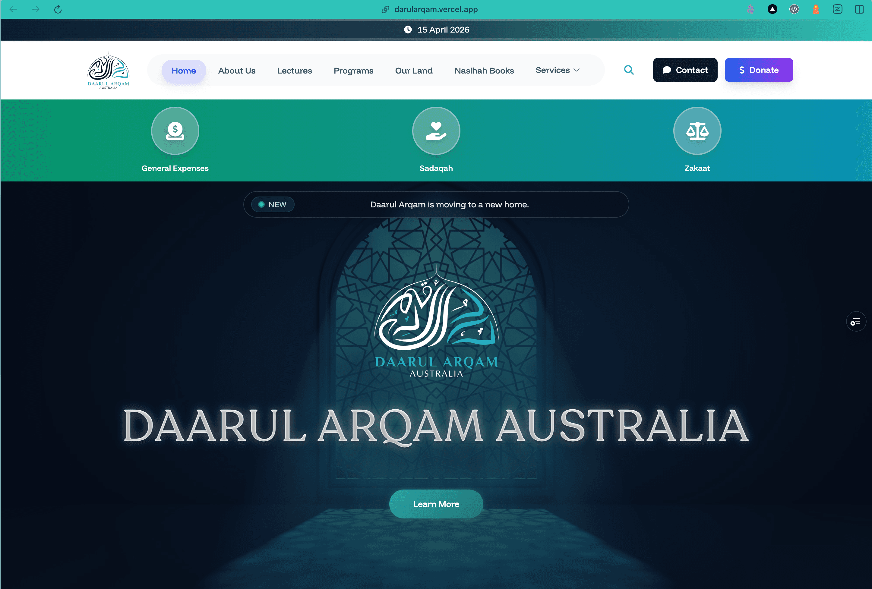 Darul Arqam Australia homepage