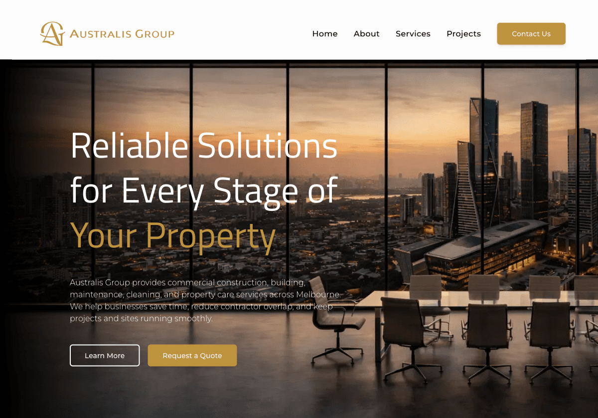 Australis Group homepage hero