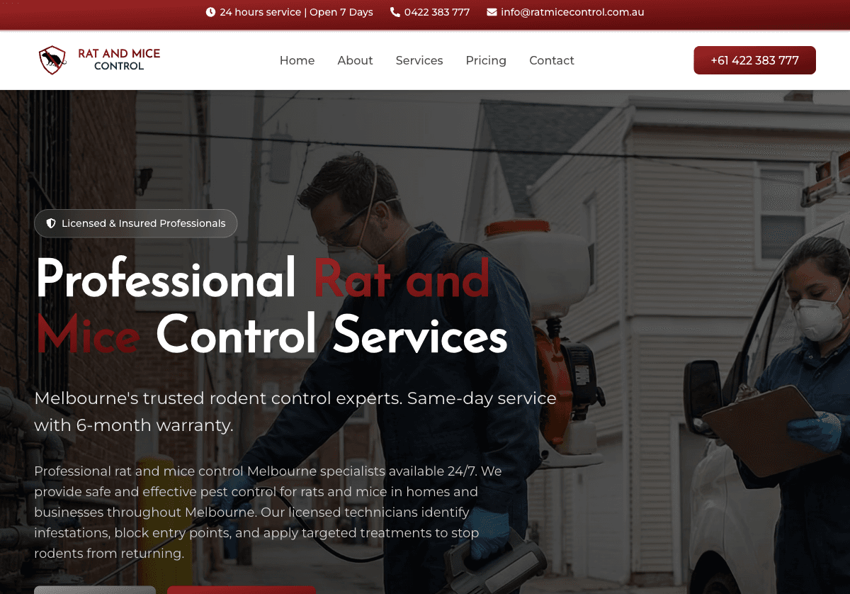 Rat and Mice Control Melbourne homepage